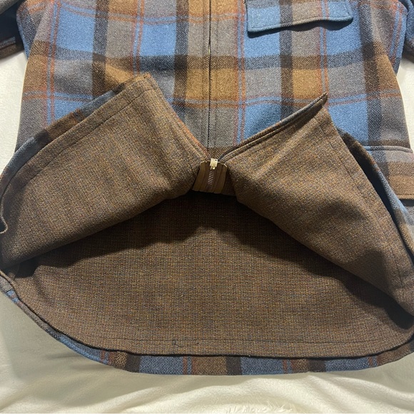 Swanndri vintage Medium wool Buffalo plaid coat men’s 1960s blue - Picture 6 of 10